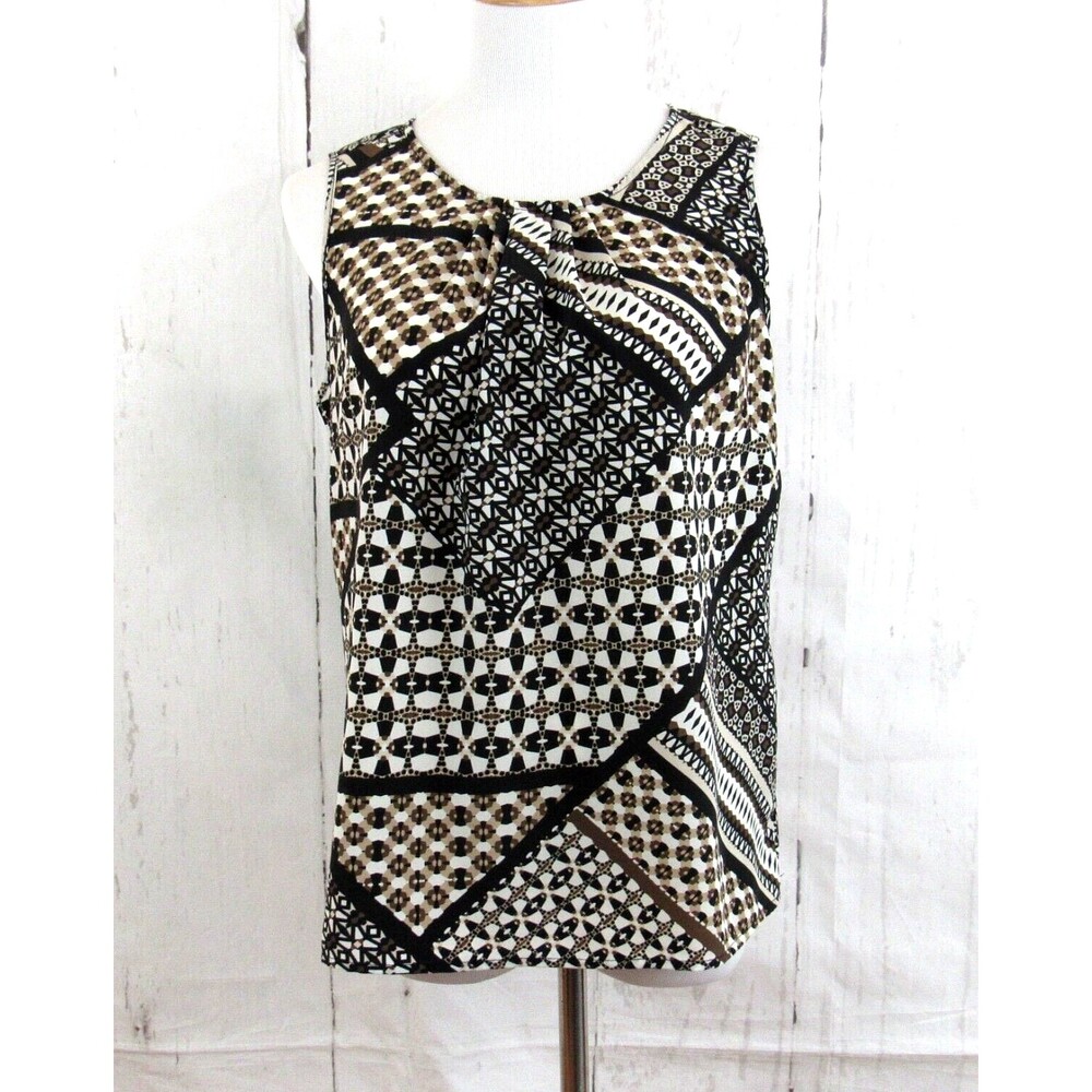Christopher & Banks Women's Dressy Tank Shell Top Multicolor Geometric Size S